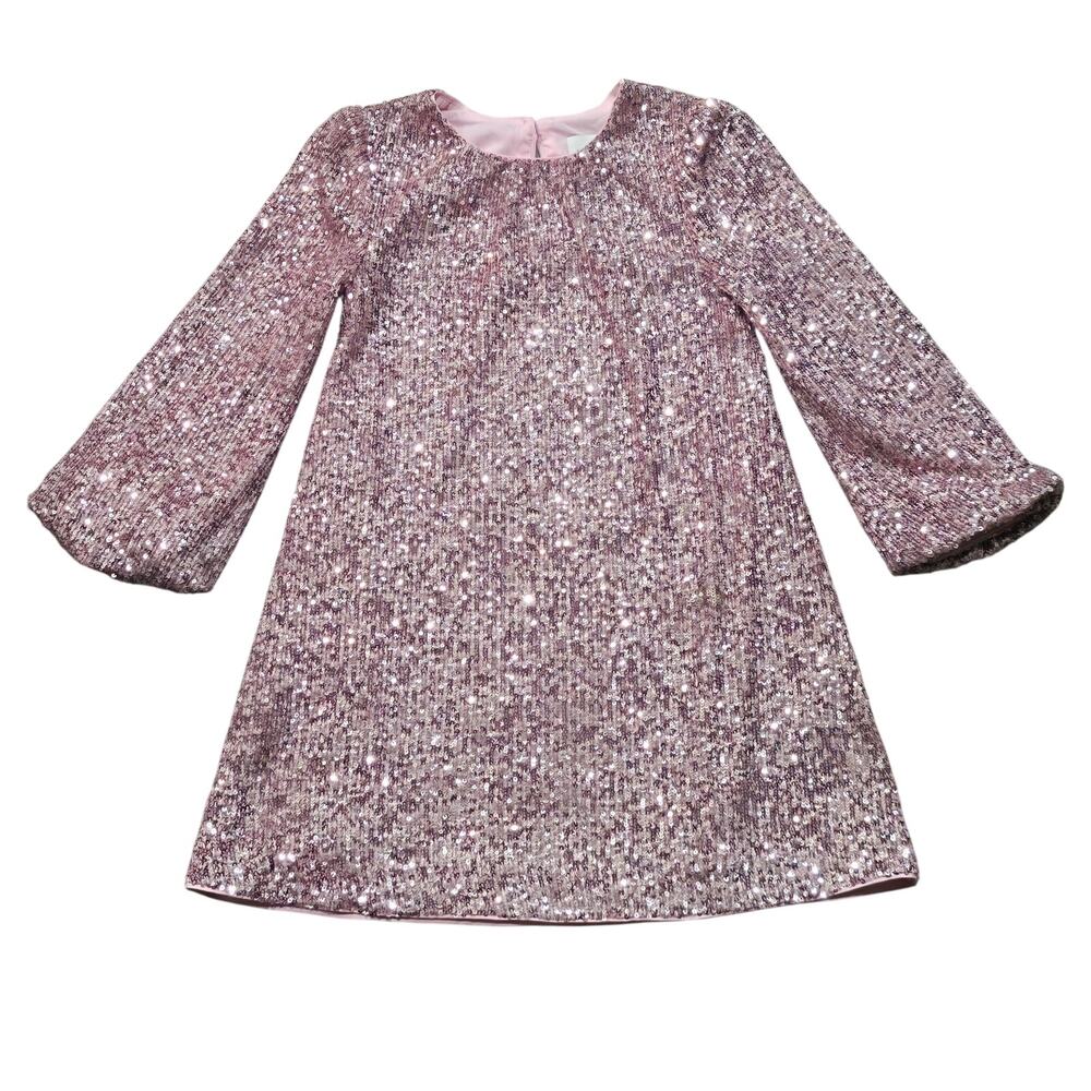 Vineyard Vines Pink Long Sleeved Sequin Midi Dress